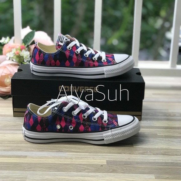Converse Ctas OX Multi Print Blue/Pink W AUTHENTIC - Picture 3 of 7